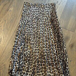 Zara Cheetah Print Midi Slit Skirt - Small